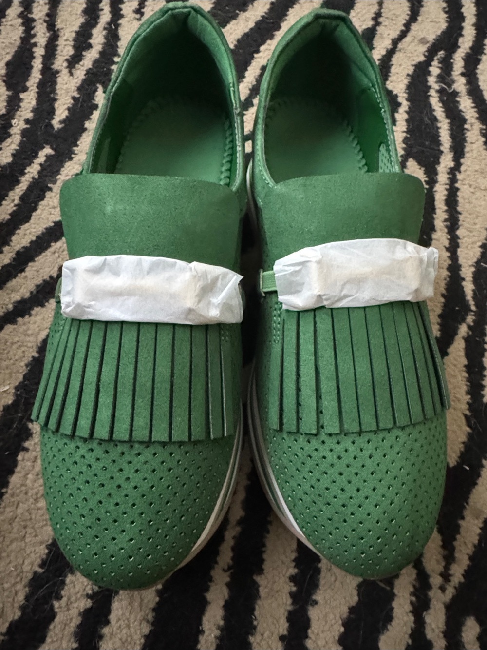 Green Platform Fringe Loafer Sneakers NWT - Picture 8 of 10